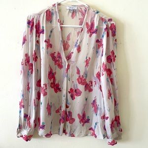 Reiss Silk floral print blouse